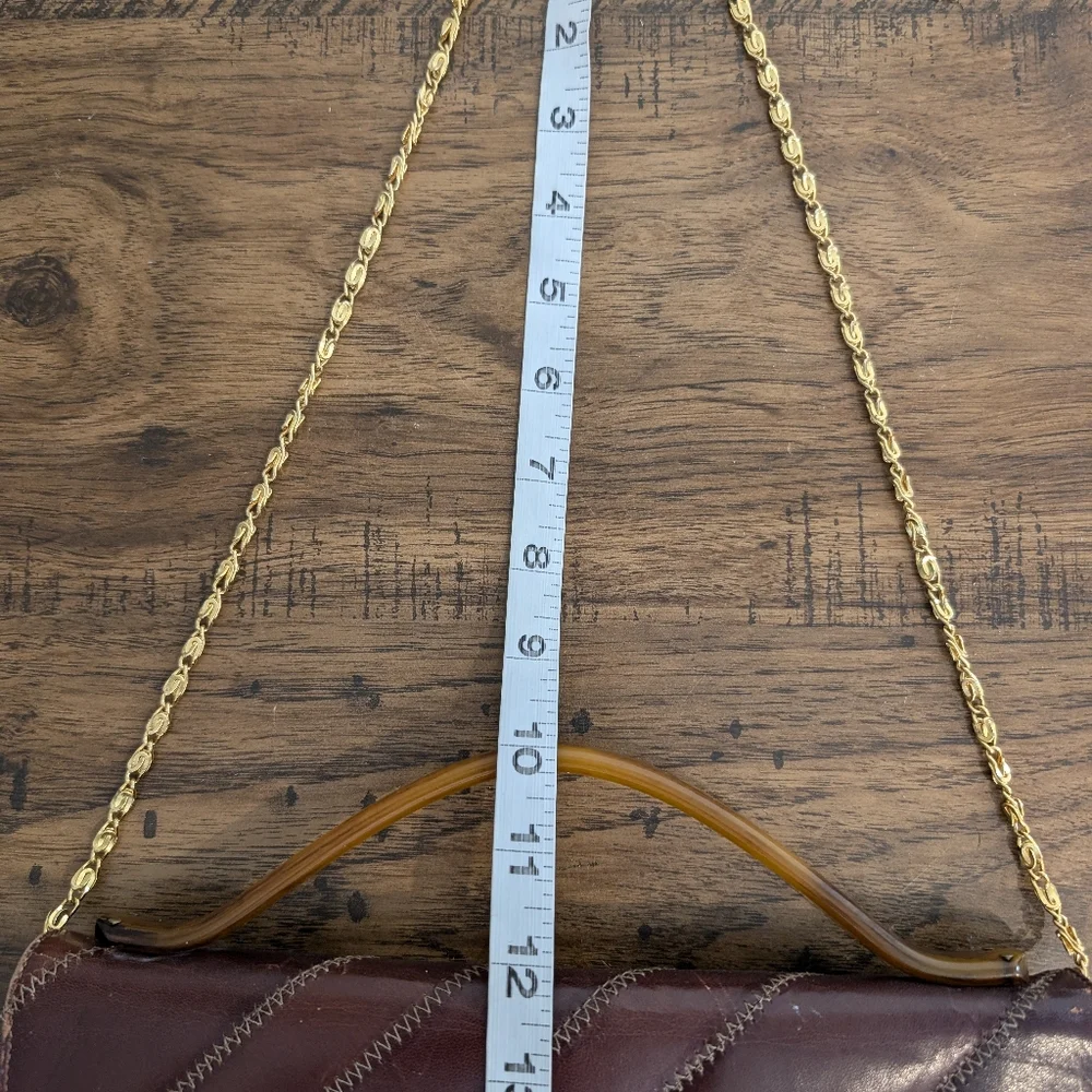 VTG Ingledew's Shoulder Bag Clutch Purse Leather Lucite Handle Gold Chain Italy